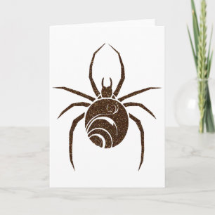 Tarjeta de saludo de texto de Purpurina araña de H