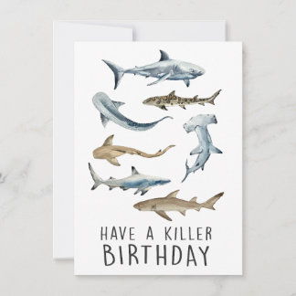 Tarjeta de saludo de tiburones - Que tengas un cum