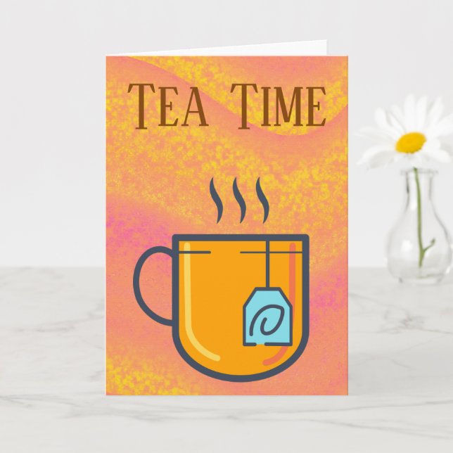 Tarjeta de saludo de tiempo de té (Planta pequeña)