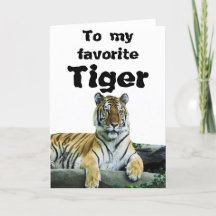 Tarjeta de saludo de tigres