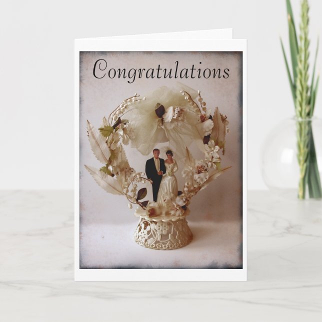 Tarjeta de saludo de Topper del pastel de bodas vi (Anverso)