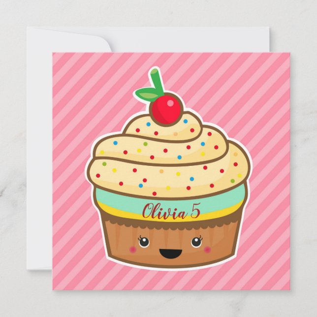 Tarjeta de saludo de torta con nombre (Anverso)