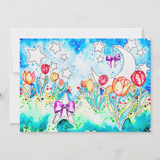 Tarjeta de saludo de tulipán (Anverso)