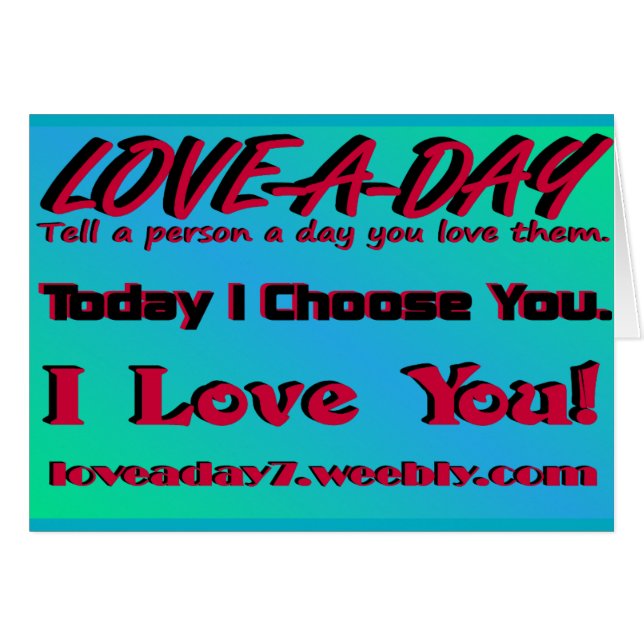 Tarjeta de saludo de un día de amor (Anverso (Horizontal))