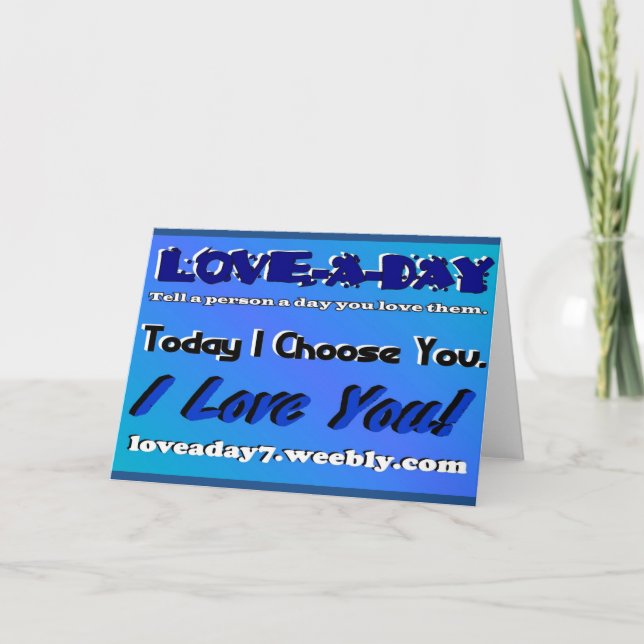 Tarjeta de saludo de un día de amor-Azul (Anverso)