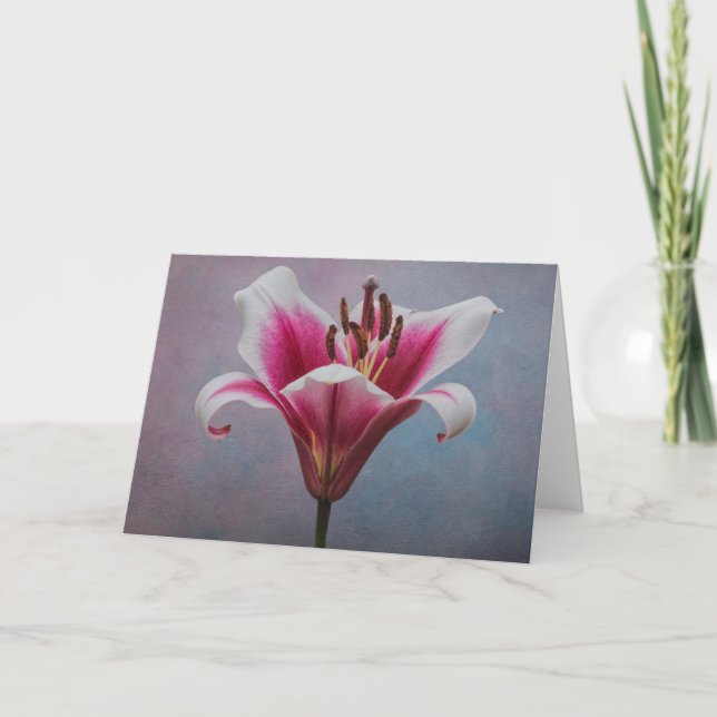 Tarjeta de saludo de una sola flor (Anverso)