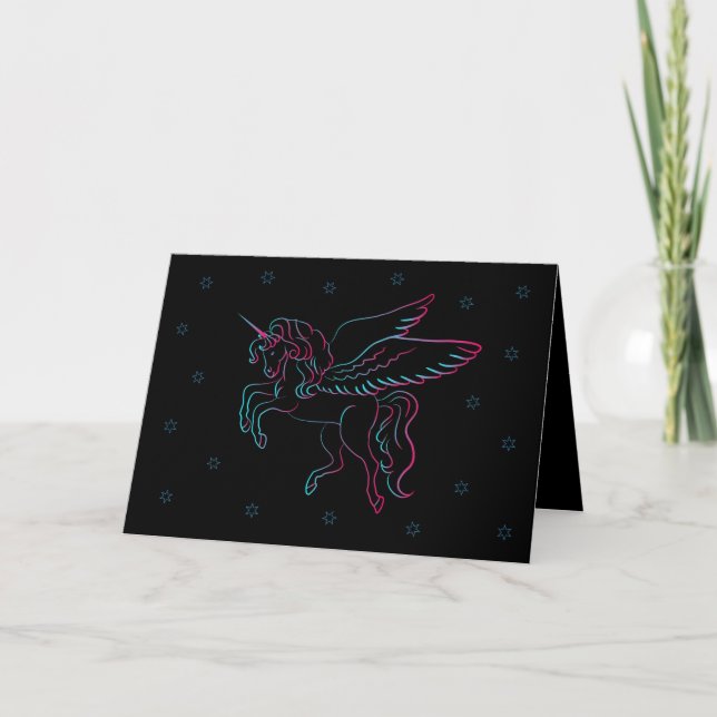 tarjeta de saludo de unicorn (Anverso)