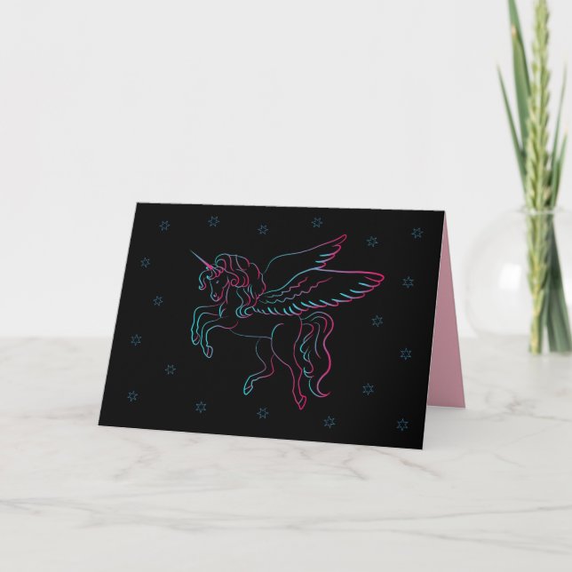 tarjeta de saludo de unicornio (Anverso)
