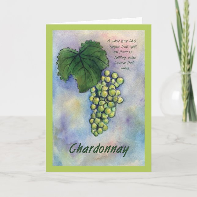 Tarjeta de saludo de uva de vino Chardonnay (Anverso)