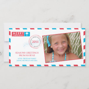 Tarjeta de saludo de vacaciones de Airmail Tropica