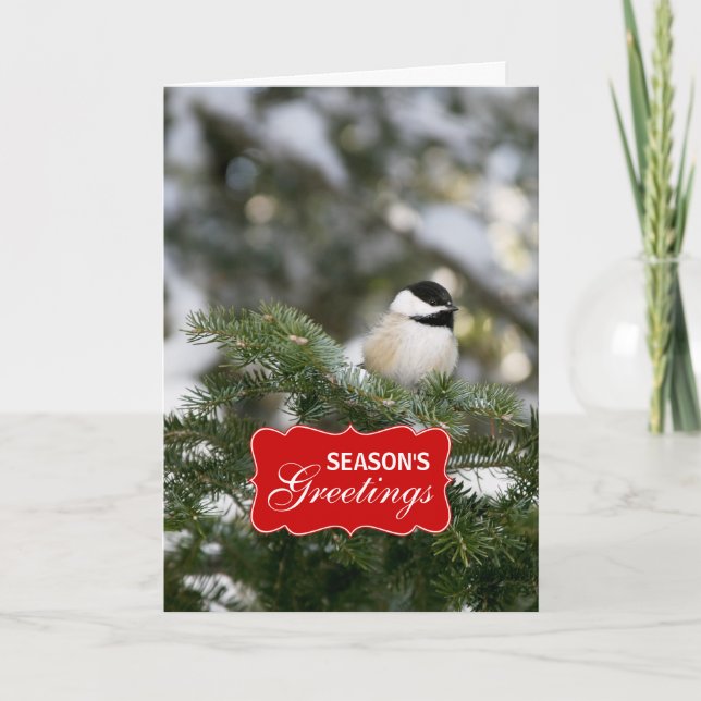 Tarjeta de saludo de vacaciones de invierno con po (Anverso)
