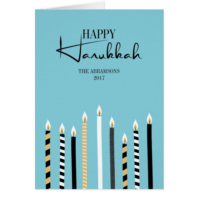 Tarjeta de saludo de vacaciones de la velas de Han (Frente)