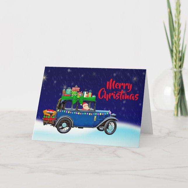 Tarjeta de saludo de vacaciones de Navidades de Sa (Anverso)