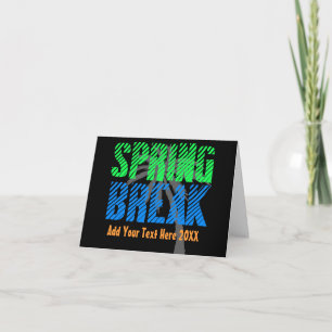 Tarjeta de saludo de vacaciones de primavera, text