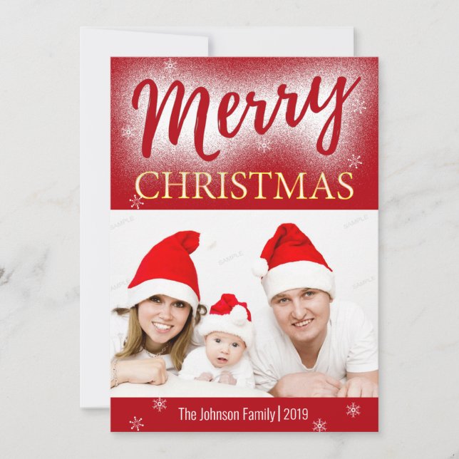 Tarjeta de saludo de vacaciones de un solo Navidad (Anverso)
