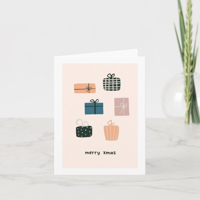 Tarjeta de saludo de vacaciones dibujada a mano (Anverso)