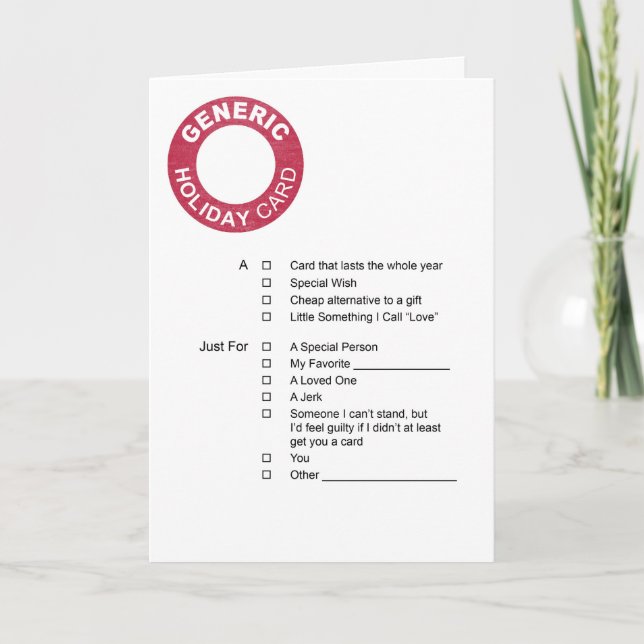 Tarjeta de saludo de vacaciones genérica (Anverso)