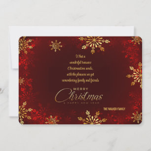 Tarjeta de saludo de vacaciones Gold Snowflakes
