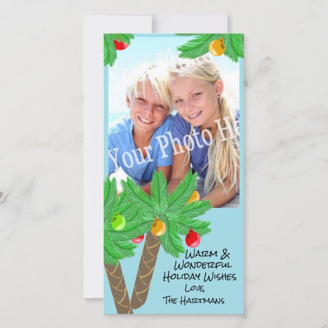 Tarjeta de saludo de vacaciones Jolly Palm Trees (Anverso)