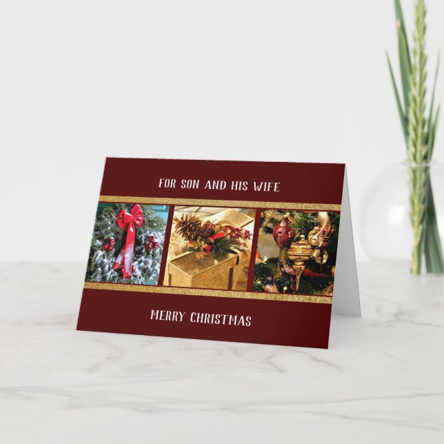 Tarjeta de saludo de vacaciones para hijos y espos (Anverso)