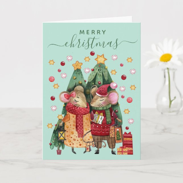 Tarjeta de saludo de vacaciones para navidades (Planta pequeña)
