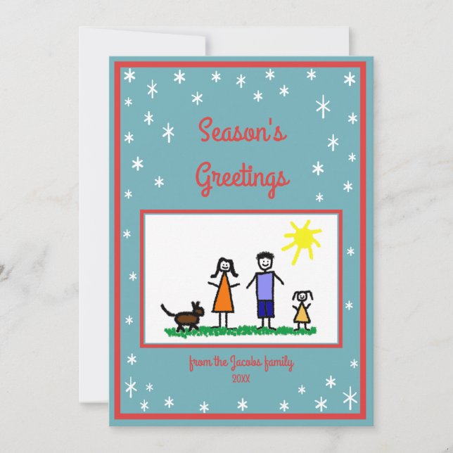 Tarjeta de saludo de vacaciones plana personalizad (Anverso)