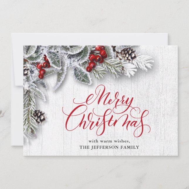 Tarjeta de saludo de vacaciones rusticas para navi (Anverso)