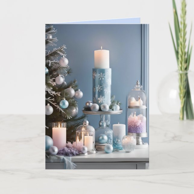 tarjeta de saludo de velas de navidades (Anverso)