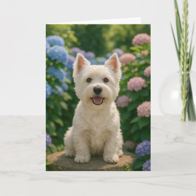 Tarjeta de saludo de verano West Highland Terrier  (Anverso)