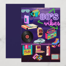 Tarjeta de saludo de Vibe de los 80