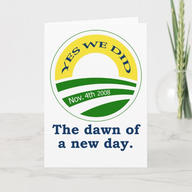 Tarjeta de saludo de victoria de Obama (Anverso)