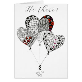 Tarjeta de saludo de Whimsical Heart Balloons