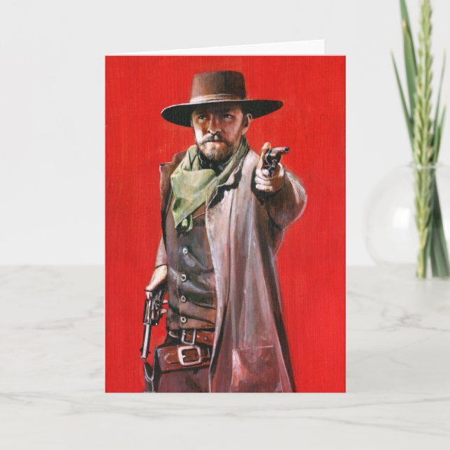 Tarjeta de saludo de Wild West Gunslinger (Anverso)