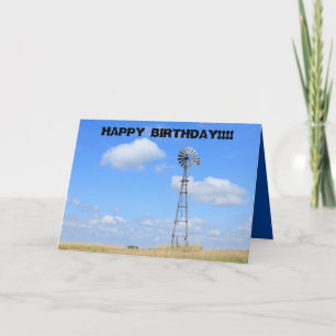 Tarjeta de saludo de Windmill Country de Kansas