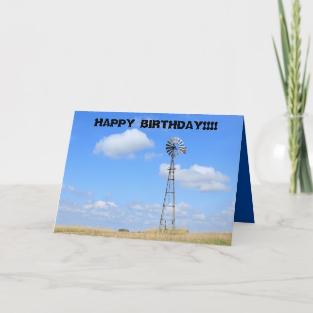 Tarjeta de saludo de Windmill Country de Kansas (Anverso)