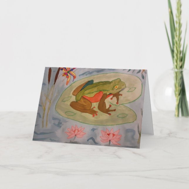Tarjeta de saludo de yeso de rana de verano (Anverso)