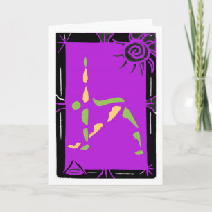 Tarjeta de saludo de yoga con Trikonasana/Triangle