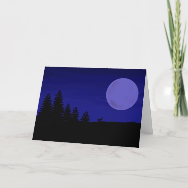 Tarjeta de saludo Deer Moon (Anverso)