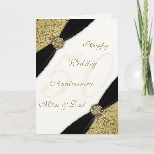 Tarjeta de saludo del 50° aniversario del Boda de  (Anverso)