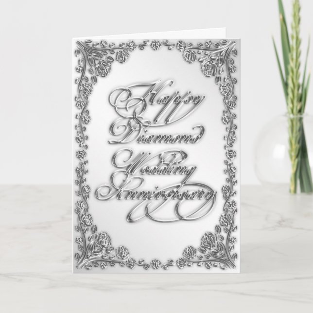 Tarjeta de saludo del 60° aniversario del Boda (Anverso)