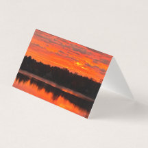 Tarjeta de saludo del amanecer en el lago Lyon de