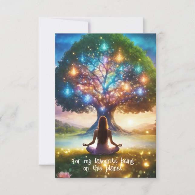 Tarjeta de saludo del Árbol de la vida & Meditació (Anverso)