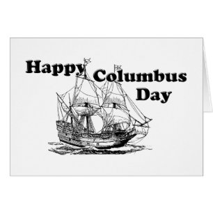 Tarjeta de saludo del barco del Día de Columbus