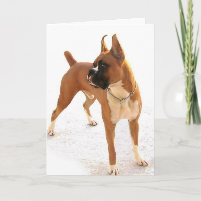 Tarjeta de saludo del boxeador de pie (Anverso)