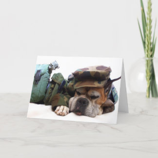 Tarjeta de saludo del boxeador militar