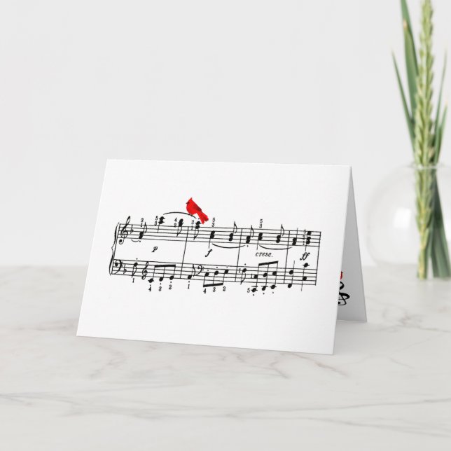 Tarjeta de saludo del cardenal de música merry (Anverso)