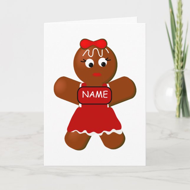 Tarjeta de saludo del Chica Gingerbread navidades (Anverso)