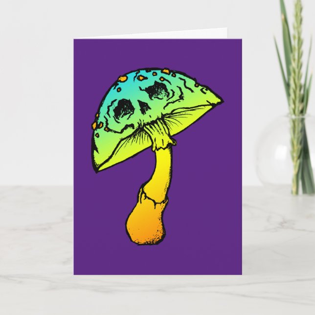 tarjeta de saludo del cráneo de hongo (Anverso)