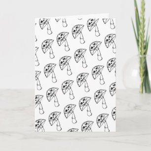 tarjeta de saludo del cráneo de hongo