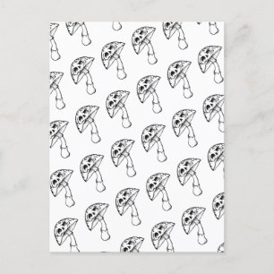 tarjeta de saludo del cráneo de hongo